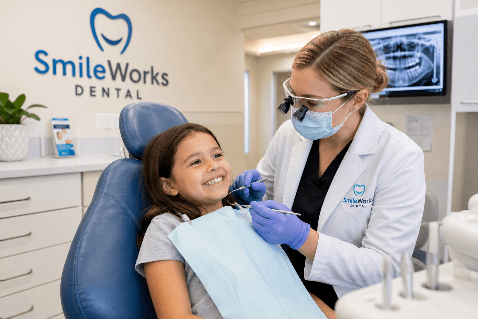 Happy child patient at SmileWorks Dental