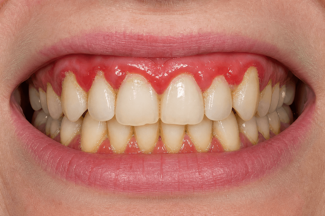 Before — Scaling and gum inflammation treatment